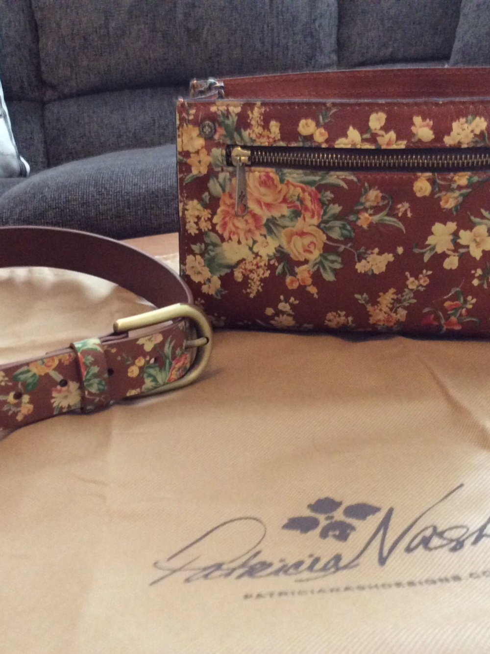 Patricia Nash leather handbag and matching belt